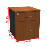 Cajonera Fija de Melamine 2 cajones