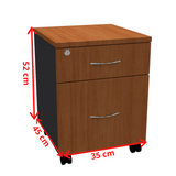 Cajonera Rodante Melamine 2 cajones